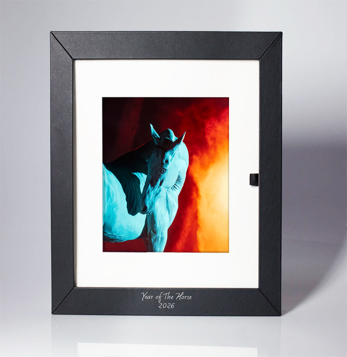 Year of the Horse showcase box can be used as a frame for the matted prints.